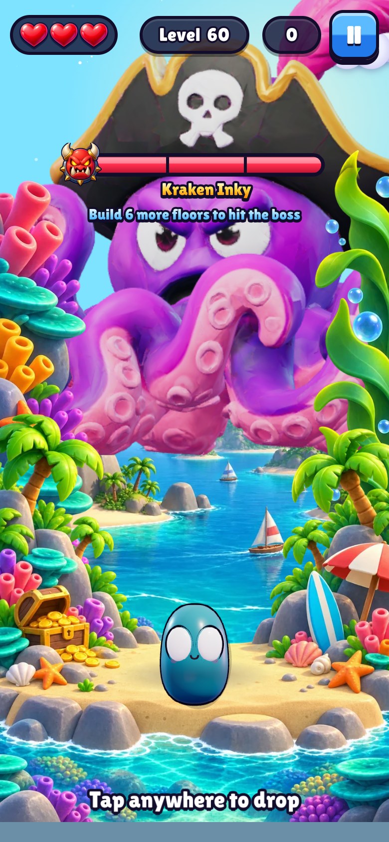 Kraken Inky boss in the ocean